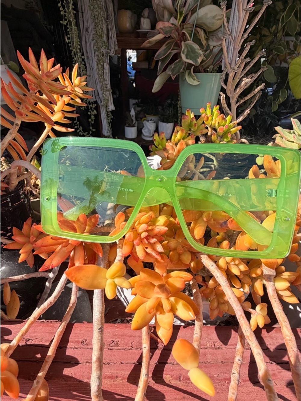 Amazon Neon Green Oversized Square Sunglasses